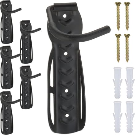 Famanu - Set van 6 fiets muurbeugels, verticale montage tot 25 kg per stuk