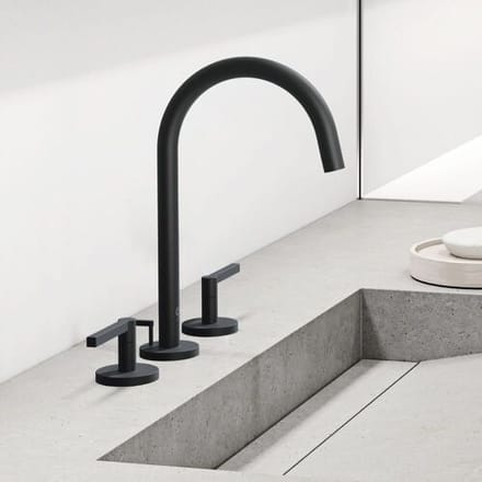 Kludi NOVA FONTE Puristic 3-hole basin mixer for floor mounting 201430515