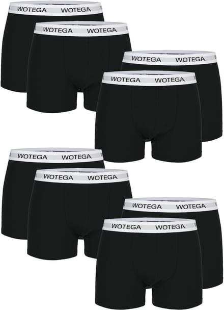 WOTEGA Heren Boxershort Joe – Slim Fit – Katoen Stretch – Zwart – 8-pack