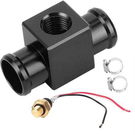 Watertemperatuursensor Motor - Koelsensor Motorfiets - Motor Koeling Monitoren - CNC Aluminium Constructie - 125-450cc - Zwart