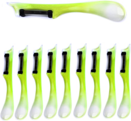 Solingen Dunschiller Star – Dubbel Mes – 19 cm – Bi-Color – Wit met Groen – 10 stuks