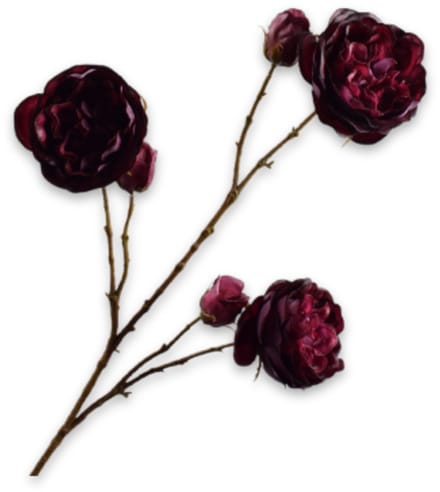 Silk-ka Kunstbloem-Zijde Bloemen Roos Tak Bordeaux 101 cm