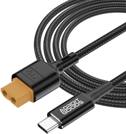 AdroitGoods XT60 Adapter Type-C naar XT60 Oplaad Adapter Kabel - 100W - USB-C Naar XT60 - 100cm - 5-20V, 5A