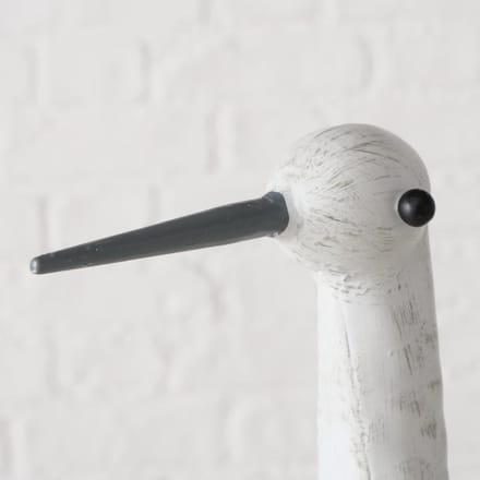 Beeld Vogel wit metaal H55 cm