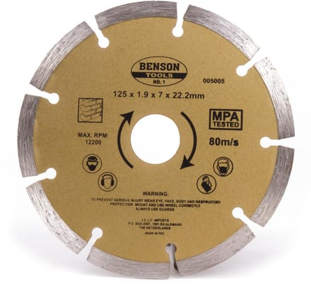 Benson Universele diamantschijf - getand - Ø 125 mm - voor beton en steen