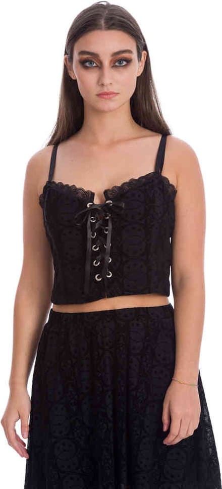 Banned - EVE TIE Crop top - 2XL - Zwart