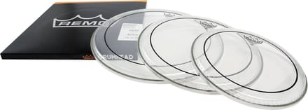 Remo velSet Pinstripe, clear, Fusion: 10",12",14" - Drumvellen set