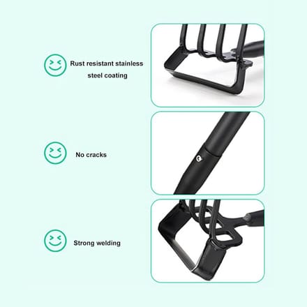 Verstelbare Onkruidhark - Tuin Hark - Bodem Losmaken - Ergonomisch Handvat - 4 Secties - Zilver