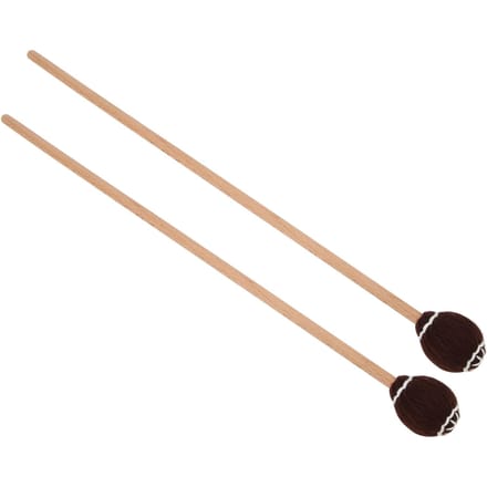 1 Paar Marimba Mallets Draagbaar Esdoorn Handvat Wol Bal Stokken Percussie Speel Accessoires Bruin beige