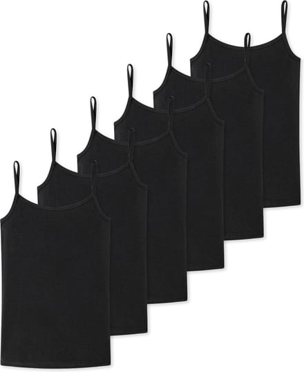 Schiesser Meisjes spaghetti-tops / onderhemden 6 pack Teens Girls 95/5 Cotton