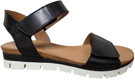 Aqa A8900 SIBLK Sandalen Zwart Leer Dames - Zwart - 40
