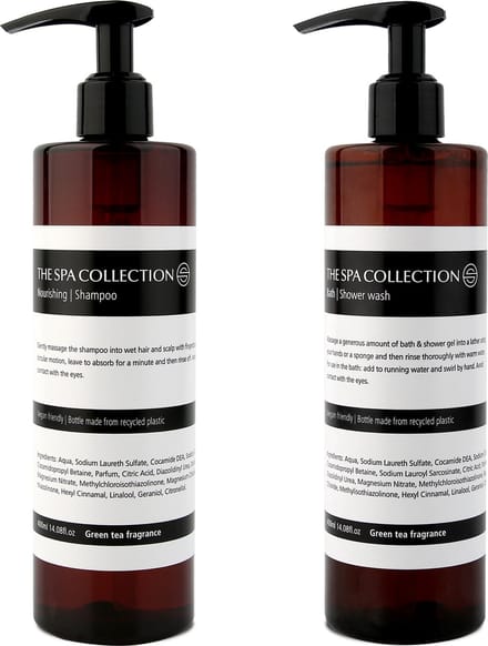 The Spa Collection Green Tea - Shampoo + Douchegel- 400 ml pompfles - Set van 2 stuks