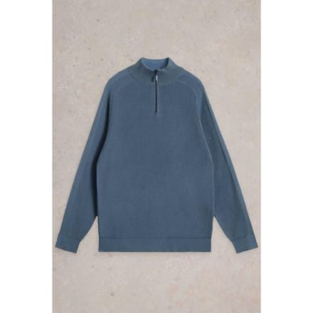 White Stuff Pentire Cotton Funnel Dusty Blue Taglia: M | Maglioni a maglia Outlet | Uomo | Blu