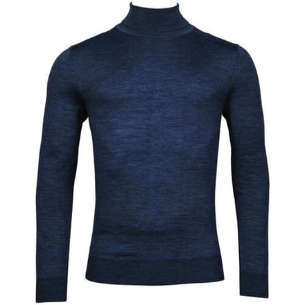 Thomas Maine Trui Merino Col Uni Single Knit Indigo / male