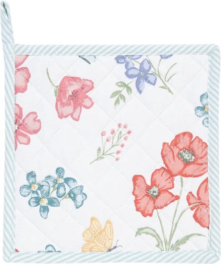 Pannenlap | 20*20 cm | Meerkleurig | 100% Katoen | vierkant | bloemen | Clayre & Eef | FF45