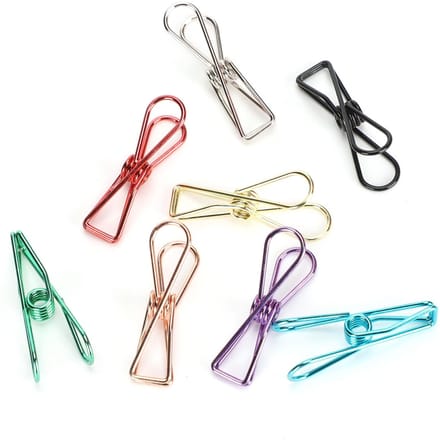 40 stuks Metalen Kleine Clips Holle Vissenvorm Kleur Zakafdichting Factuur Papierhouder Kantoor Schrijfwaren white