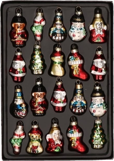 G. Wurm Kersthangers - 10 ST - Kerst figuurtjes - glas - 5 cm