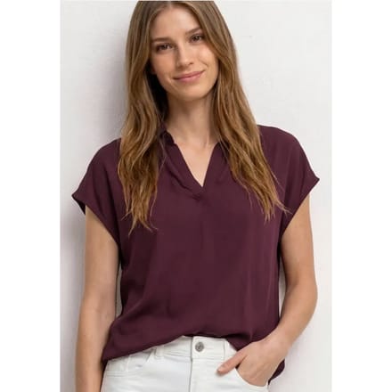 Blouseshirt met overhemdkraag en elastische zoom