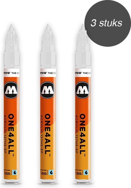 Molotow One4All Witte 1mm Verfstiften Set - 3 Stuks 127HS-EF