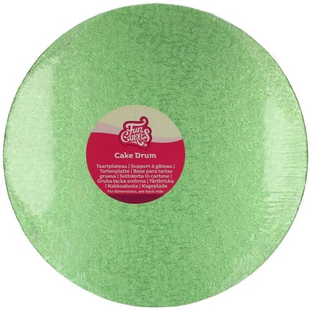 FunCakes Cake Drum Rond - Licht Groen - Ø30,5 cm / 12 mm - Taartonderlegger - Taartkarton