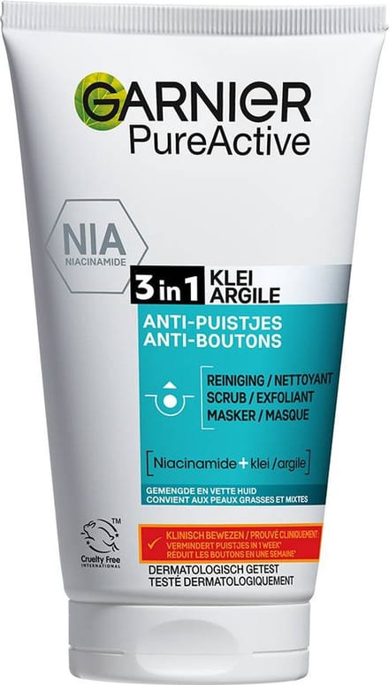 GARNIER SkinActive PureActive 3in1 Reiniging met Klei