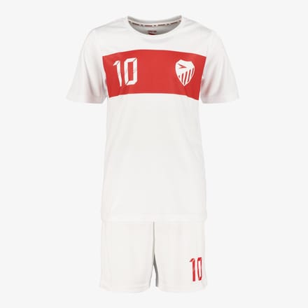 Dutchy tweedelig kinder sport set wit rood - Maat 152