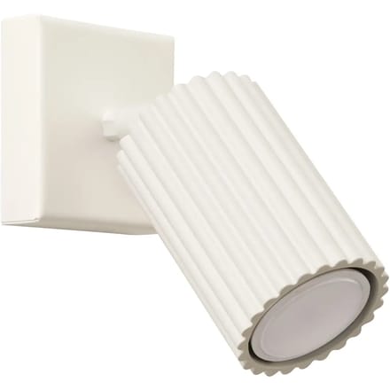 Wandlamp KARBON compacte geribbelde spot - Sollux Lighting - IP20 - Beige aluminium behuizing - 8 x 16 x 16 cm - 1 x GU10 LED, exclusief lichtbron - Max. 10 W - Minimalistische wandlamp voor eetkamer, woonkamer en slaapkamer