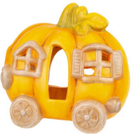 POMPOEN CARRIAGE ORANJE 12,2X8,3XH12,2CM ROND KERAMIEK