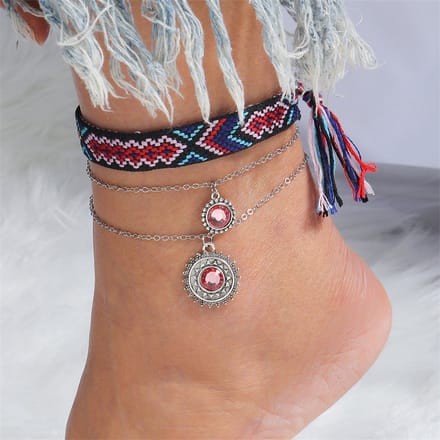 Jomide Enkelbandje Set Retro Bohemian - Geweven - 1