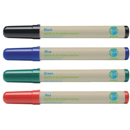 Bi-Office PE2206 markeerstift 4 stuk(s) Zwart, Blauw, Groen, Rood