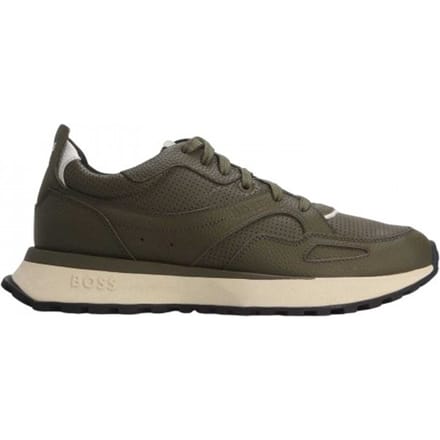 Boss Heren Jonah Cow Leather Trainers (Groen)