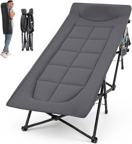 Veldbedden 1 Persoon - Veldbed - Veldbedden 1 Persoon met Matras -Donkergrijs