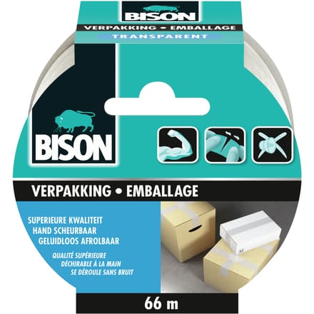 Bison Verpakkingstape Transparent Rol 66 m x 50 mm