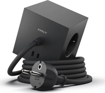 AVOLT Square 1 with 30W Dual USBC & Magnetic base 1.8m Stockholm Black