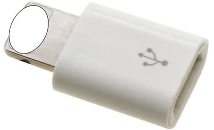 DrPhone VoltSync M2L - Micro USB Vrouwelijk Naar Lightning Mannelijk Adapter – Micro USB Input - Wit