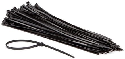 Perel Set nylon kabelbinders 4.8x300mm - Zwart, UV-bestendig, 100 st.