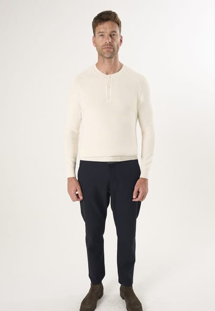 Felix Hardy Ronde Hals Trui - Pullover - Sweater - %100 Katoen Heren Ecru - 2Xl