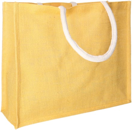 Klimood Boodschappentas - jute - geel - strandtas - 42x36 cm - 22 liter