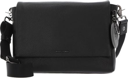 MANDARINA DUCK Leren Schoudertas Mellow Leather Messenger Nero Zwart