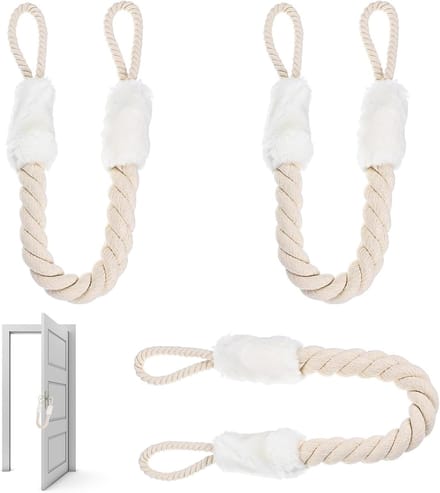 Set van 3 Katoenen Deurstopper - Veiligheid en Bescherming voor Deuren met Koordhouder