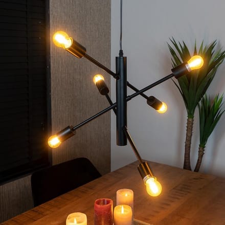 Bronx71® Hanglamp Harvey 6-lichts zwart