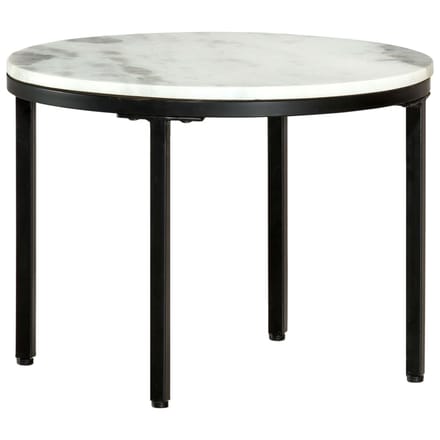 vidaXL - Salontafel - Ø50 - cm - echt - massief - marmer - wit - en - zwart