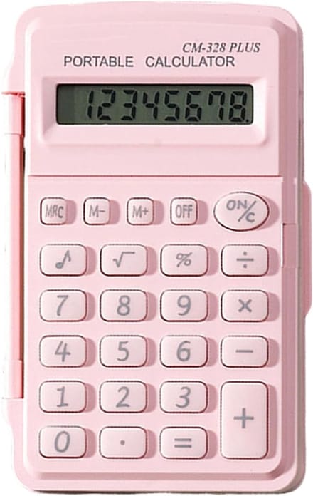 Mini Rekenhulp - Compacte Rekenmachine - Studie en Werk - Met Deksel - 10x6 cm