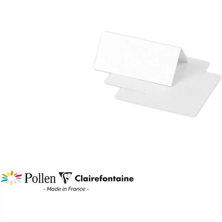 Pollen by Clairefontaine tafelkaarten, parelmoer wit, 85×80 mm, 25 stuks