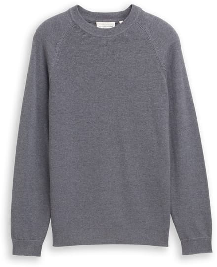 Tom Tailor - Gebreide trui met wol - Maat M - classic dark grey melange