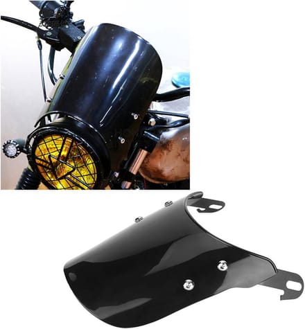 Motorfairing Windscherm 5-7 Inch - ABS Plastic IJzer - Zwart - Universeel