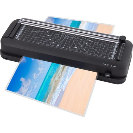 Plastifieuse thermique de bureau A4, Machine avec fonction de découpe de papier de poinçonnage noir