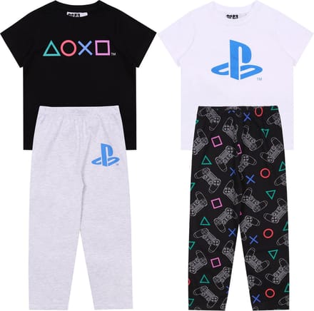 2x Jongens zwart-witte Playstation pyjama, OEKO-TEX