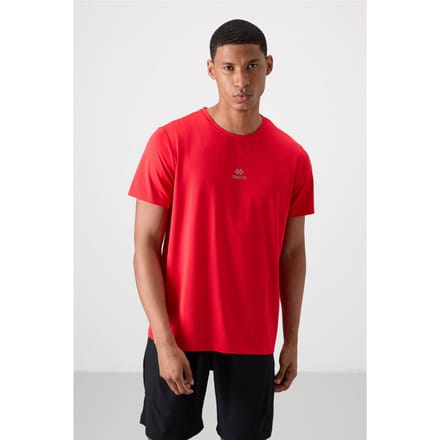 Heren T-shirt met logo-patch en korte mouwen
