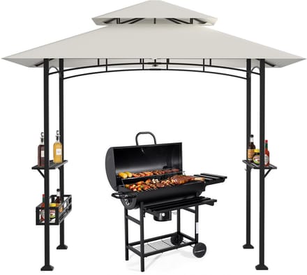 Barbecuepaviljoen met Haken Polyester beige